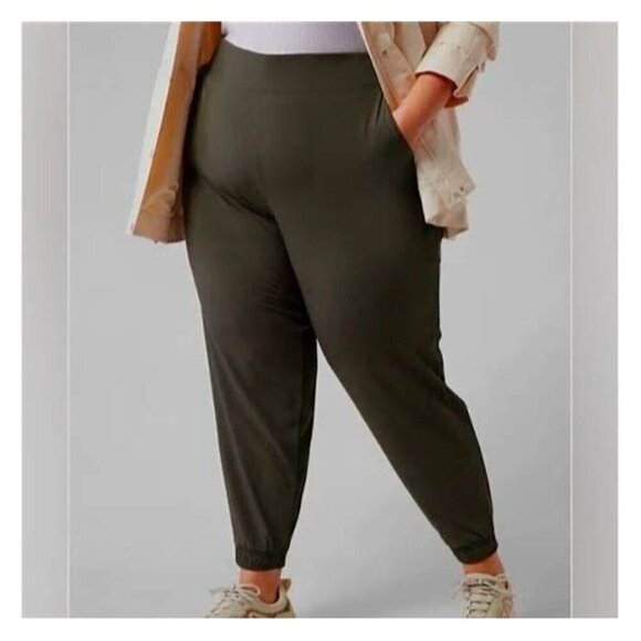 Athleta Brooklyn Joggers Pants Olive Green 26 - Picture 1 of 7